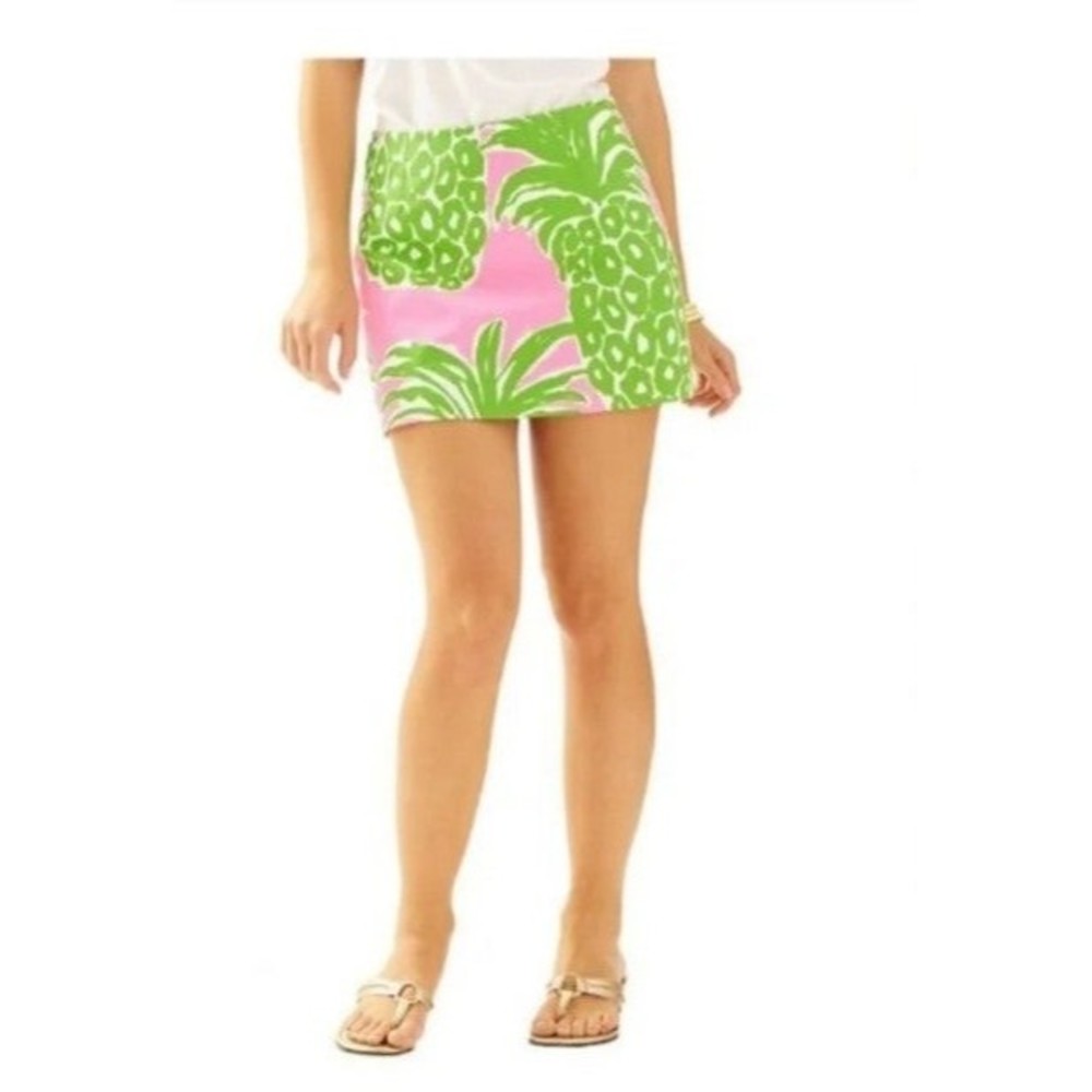 Lilly Pulitzer Tate Pineapple Mini Skirt Sz 4